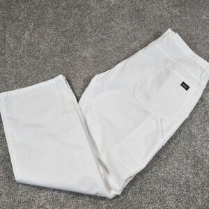 Mens 40X32 Dickies Relaxed Fit Utility Cargo Carpenter Painters Pants White